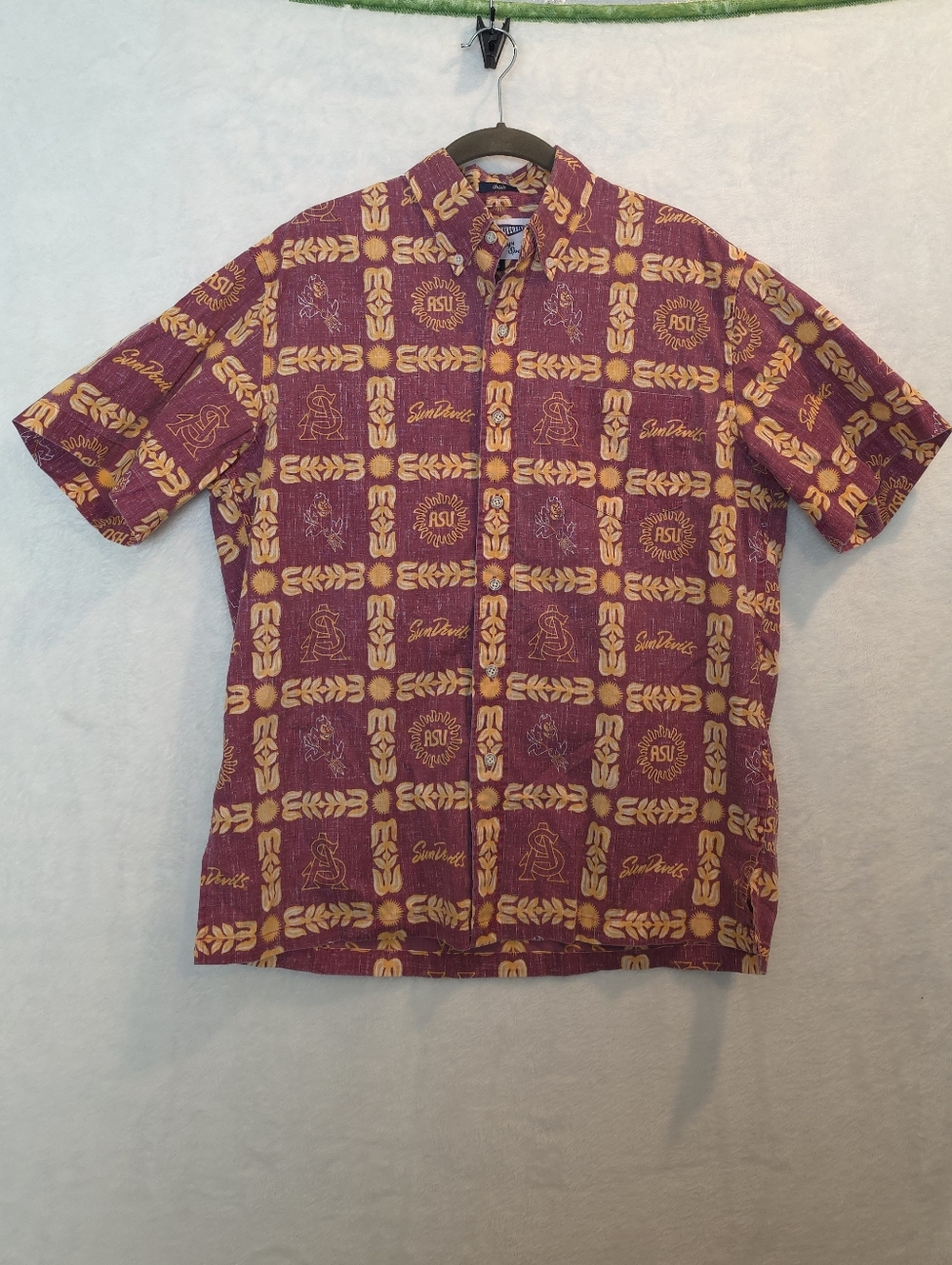 Reyn Spooner Men's S Arizona State University Hawaiian ASU Sun Devils Shirt